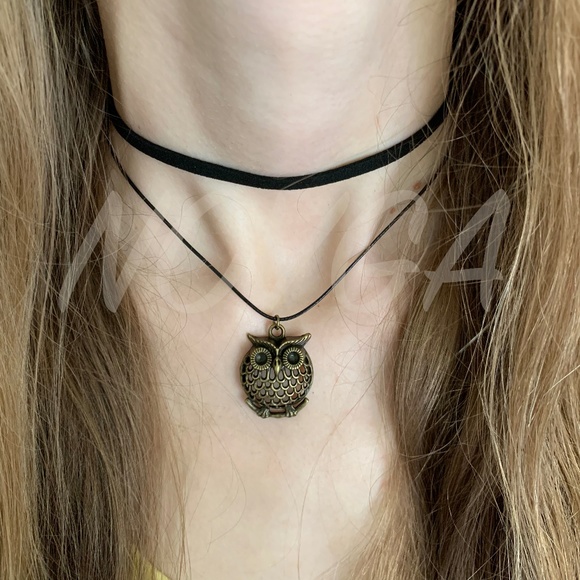 Jewelry - NEW Owl Double Layer Choker Bronze color